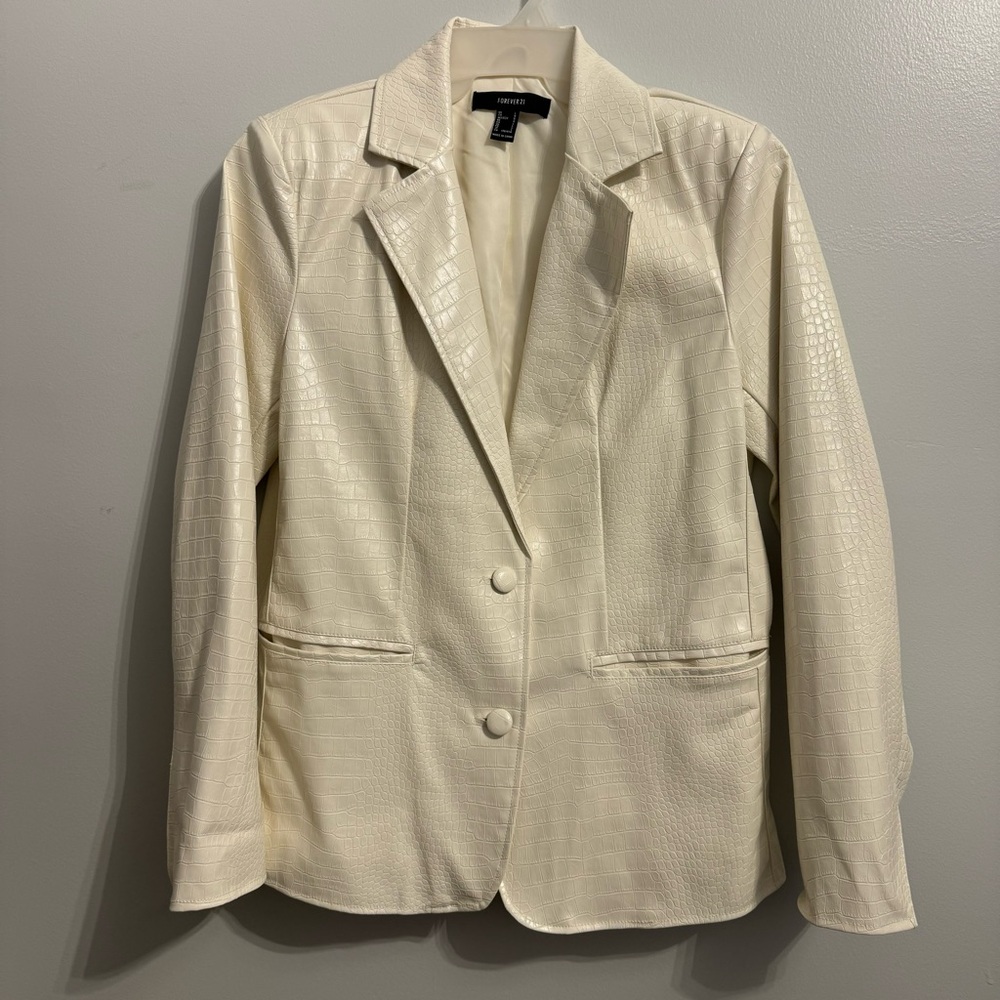 Crocodile Skin Textured Blazer